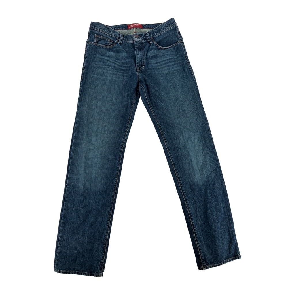 Arizona Jean Co Slim Straight Mens 33x34 Blue Dark Wash Denim Jeans - Picture 12 of 12